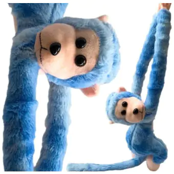 BRINQ PELUCIA MACACO DEITADO AZUL