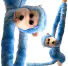 BRINQ PELUCIA MACACO DEITADO AZUL - Imagem: 1